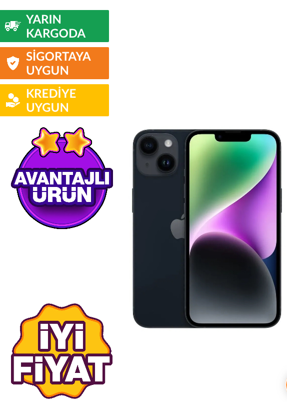 Apple İPhone 14 128 GB Gece Yarısı
